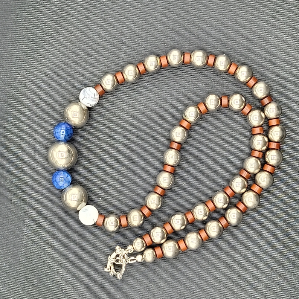 22" silver and Gemstone necklace